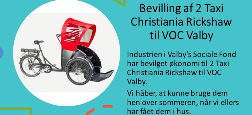Nye Rickshawcykler til VOC Valby