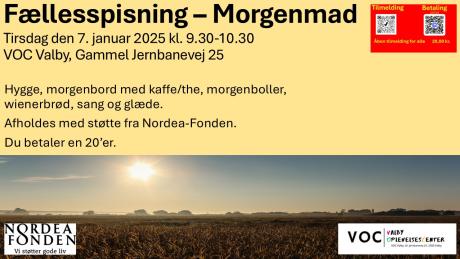 Fællesspisning morgenmad 7. januar 2025